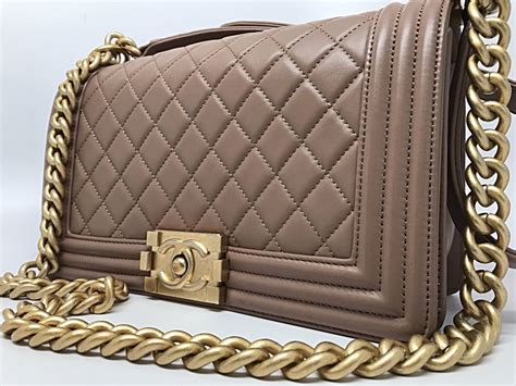 beige boy bag chanel